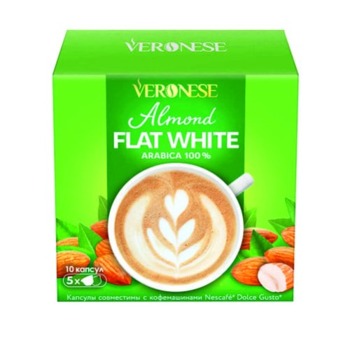 Veronese Almond Flat White, для Dolce Gusto, 10 шт, уценка 